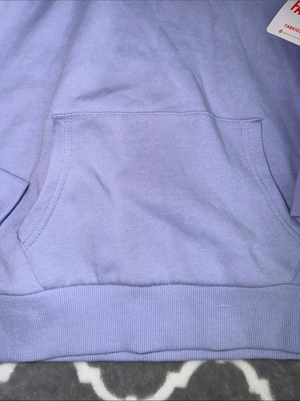 Lilac Hoodie with Pink Smiley Graphic